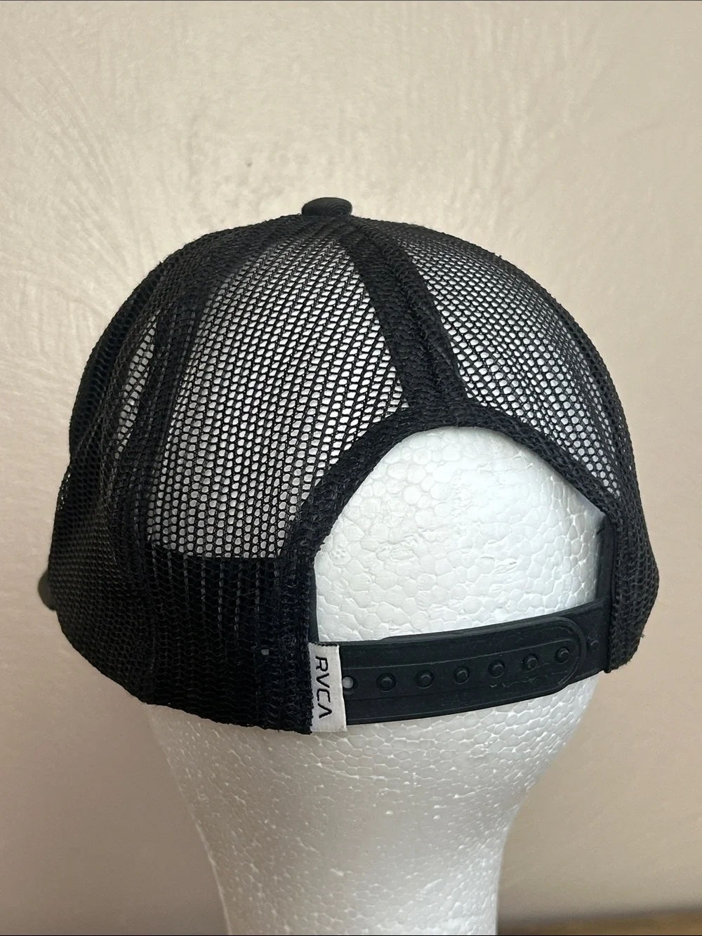 RVCA Foamy Snapback Trucker  Hat With White Logo and Piping.